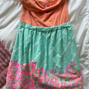 Lilly Pulitzer Strapless Cotton Butterfly Dress S